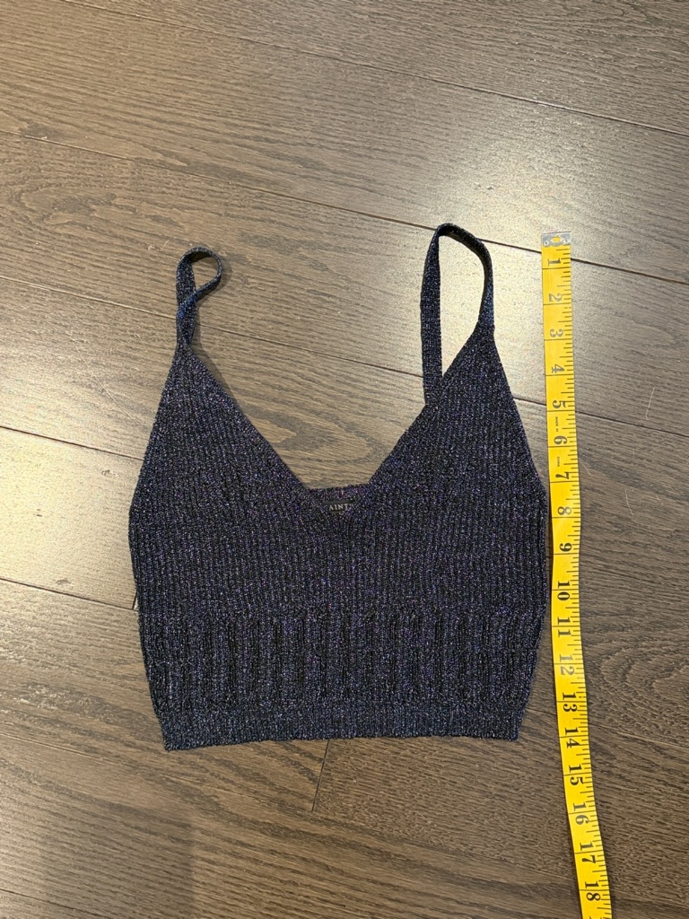 All Saints black metallic knit crop top Medium - Picture 4 of 5